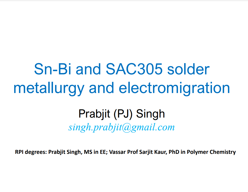 Fundamentals of Sn-Bi Electromigration - Dr. Prabjit Singh